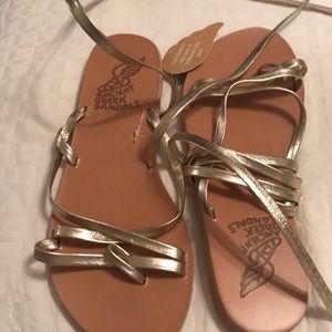 Ancient Greek ankle wrap sandal